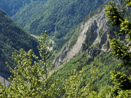 IMG 3269 Šentanska dolina in Bornova pot v steni Begunjščice