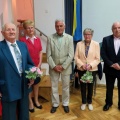 IMG 6466 Poročna para 55 let Ljudmila (zaradi bolezni odsotna) in Viktor Žnidaršič ter Marinka in Franci Rode 